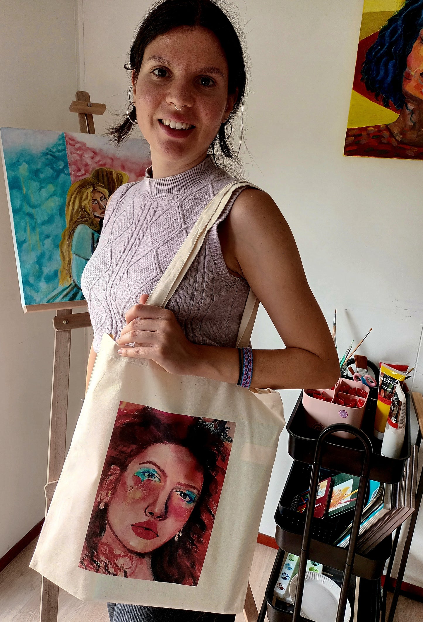 Tote bag with art design