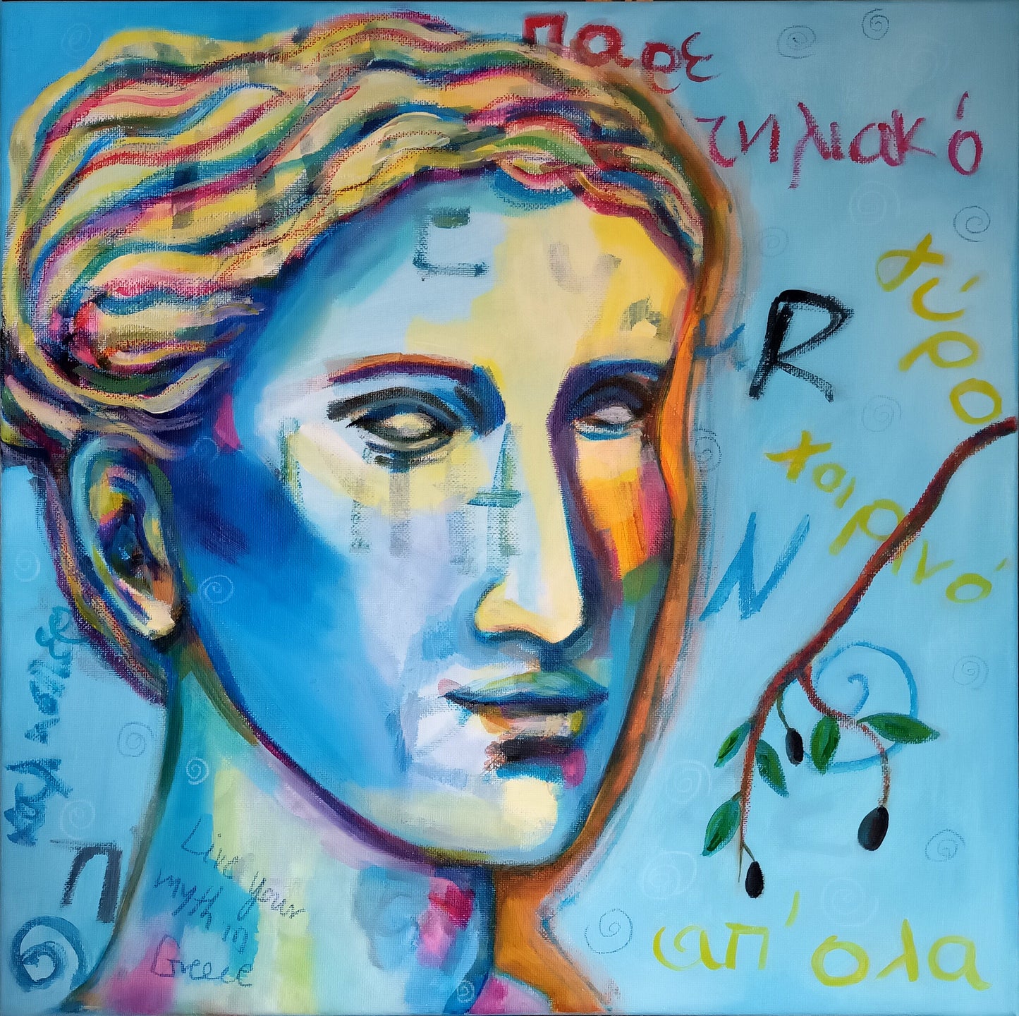 "Self portrait (inner greek)" Original Painting